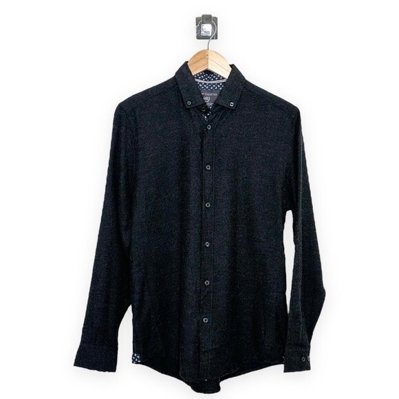 Report Collection Mens Soft Touch‎ Flannel Charcoal Grey L/S Button Shirt SM NWT - Picture 1 of 9